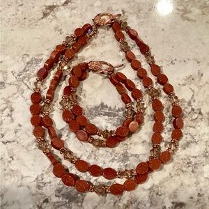 Radiant Goldstone Necklace and Bracelet Set
